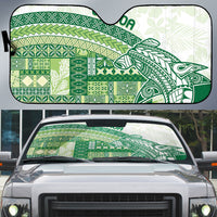 Samoa Mamanu Siapo Forest Green Auto Sun Shade Tatau Malie LT7 Forest Green - Polynesian Pride