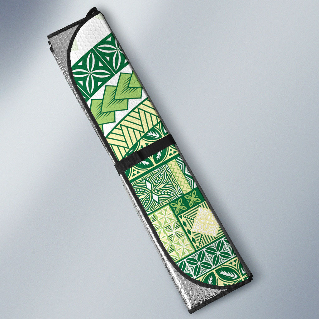 Samoa Mamanu Siapo Forest Green Auto Sun Shade Tatau Malie LT7 - Polynesian Pride