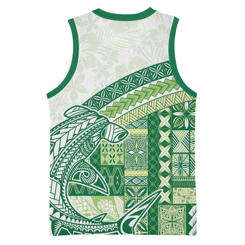 Samoa Mamanu Siapo Forest Green Basketball Jersey Tatau Malie LT7 - Polynesian Pride