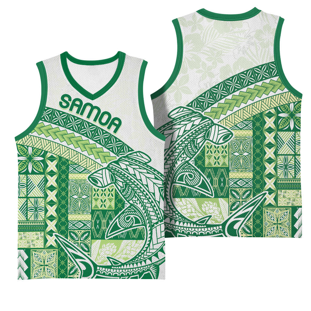 Samoa Mamanu Siapo Forest Green Basketball Jersey Tatau Malie LT7 - Polynesian Pride