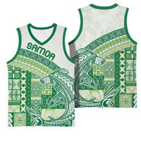 Samoa Mamanu Siapo Forest Green Basketball Jersey Tatau Malie LT7 - Polynesian Pride