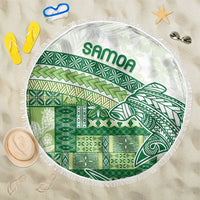 Samoa Mamanu Siapo Forest Green Beach Blanket Tatau Malie LT7 One Size 150cm Forest Green - Polynesian Pride