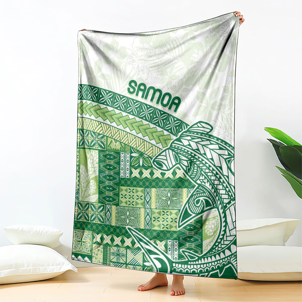Samoa Mamanu Siapo Forest Green Blanket Tatau Malie LT7 - Polynesian Pride