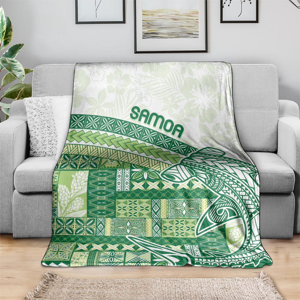 Samoa Mamanu Siapo Forest Green Blanket Tatau Malie LT7 - Polynesian Pride