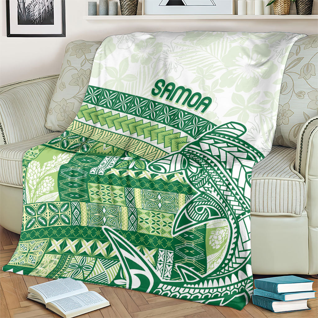 Samoa Mamanu Siapo Forest Green Blanket Tatau Malie LT7 - Polynesian Pride