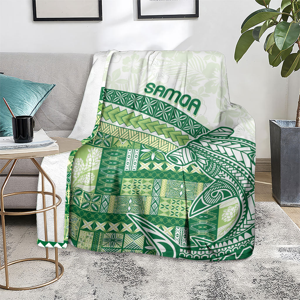 Samoa Mamanu Siapo Forest Green Blanket Tatau Malie LT7 - Polynesian Pride