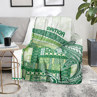 Samoa Mamanu Siapo Forest Green Blanket Tatau Malie LT7 - Polynesian Pride