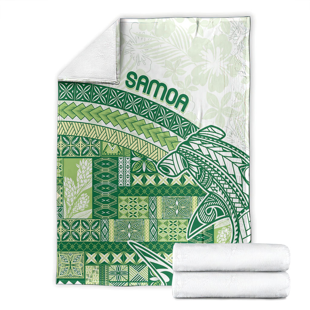 Samoa Mamanu Siapo Forest Green Blanket Tatau Malie LT7 - Polynesian Pride