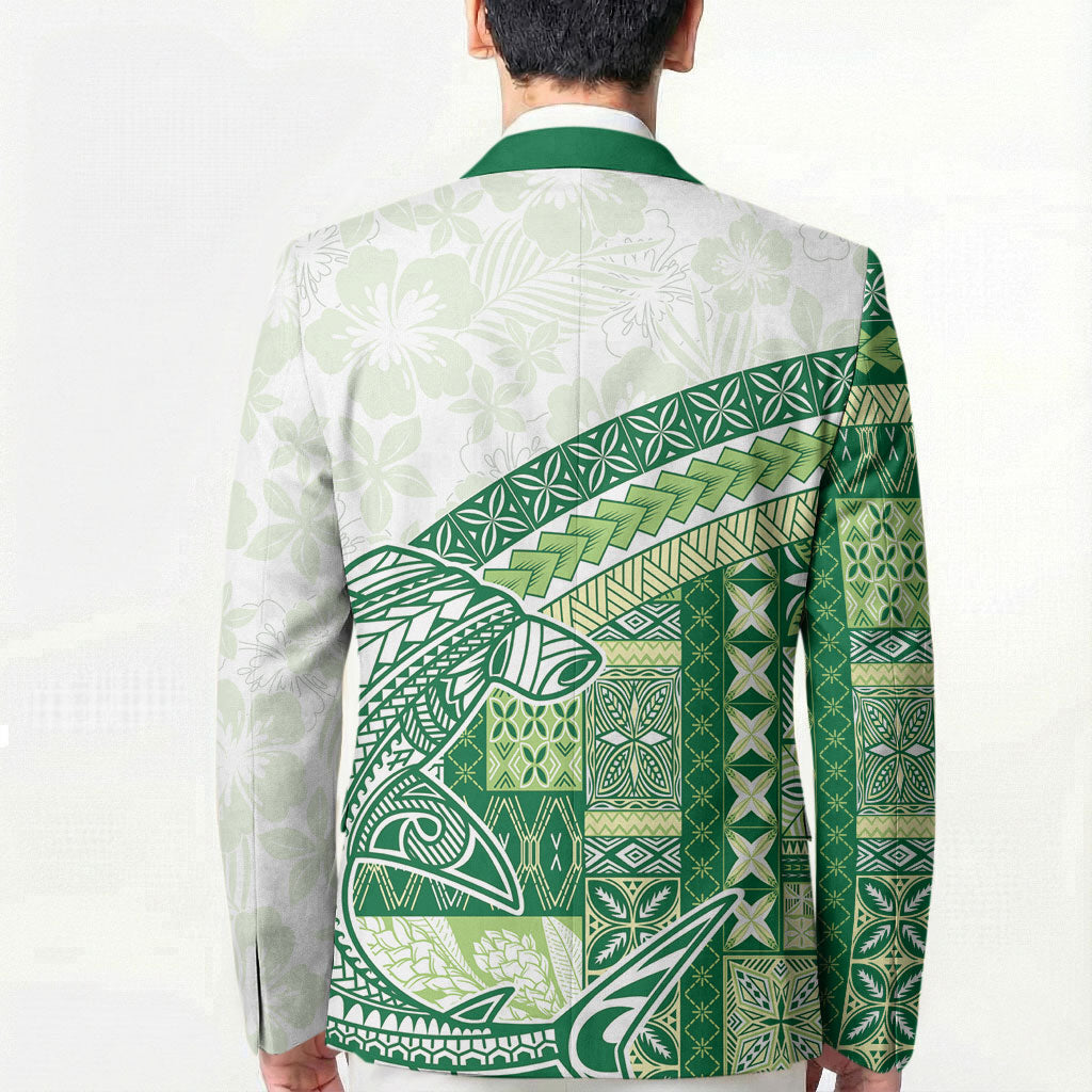 Samoa Mamanu Siapo Forest Green Blazer Tatau Malie LT7 - Polynesian Pride