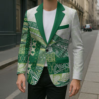 Samoa Mamanu Siapo Forest Green Blazer Tatau Malie LT7 - Polynesian Pride