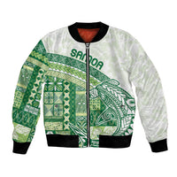 Samoa Mamanu Siapo Forest Green Bomber Jacket Tatau Malie LT7 Unisex Forest Green - Polynesian Pride