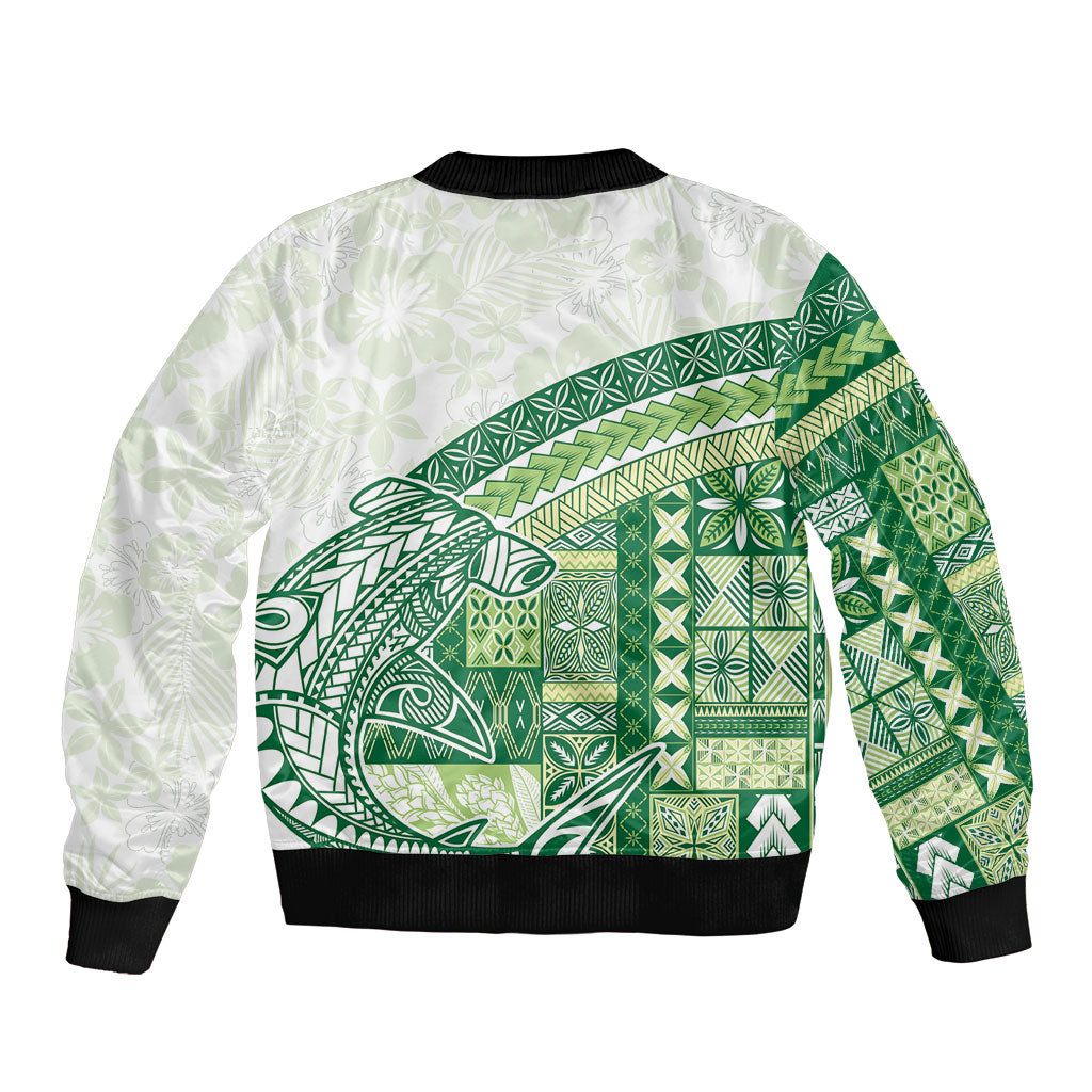 Samoa Mamanu Siapo Forest Green Bomber Jacket Tatau Malie LT7 - Polynesian Pride