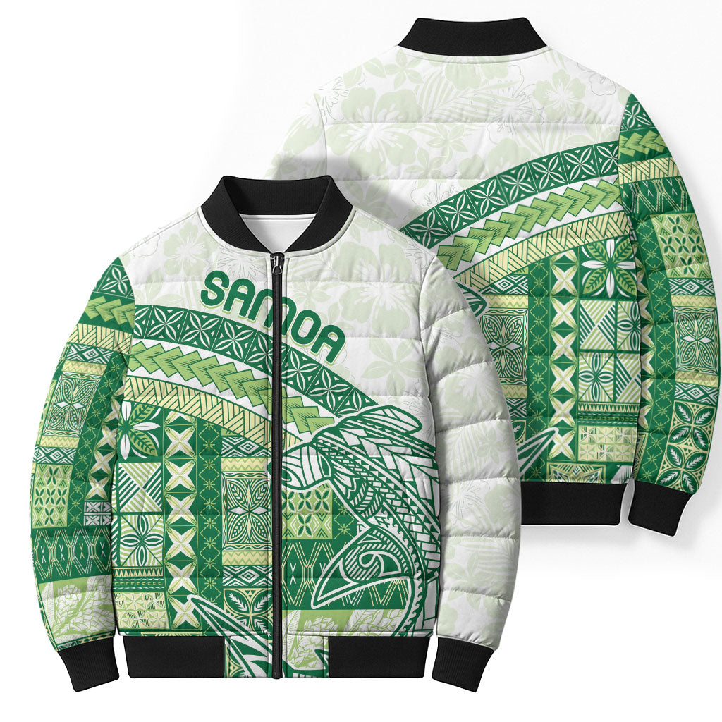 Samoa Mamanu Siapo Forest Green Bomber Puffer Jacket Tatau Malie LT7 - Polynesian Pride