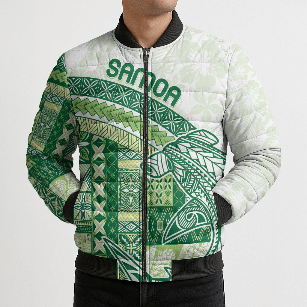Samoa Mamanu Siapo Forest Green Bomber Puffer Jacket Tatau Malie LT7 - Polynesian Pride
