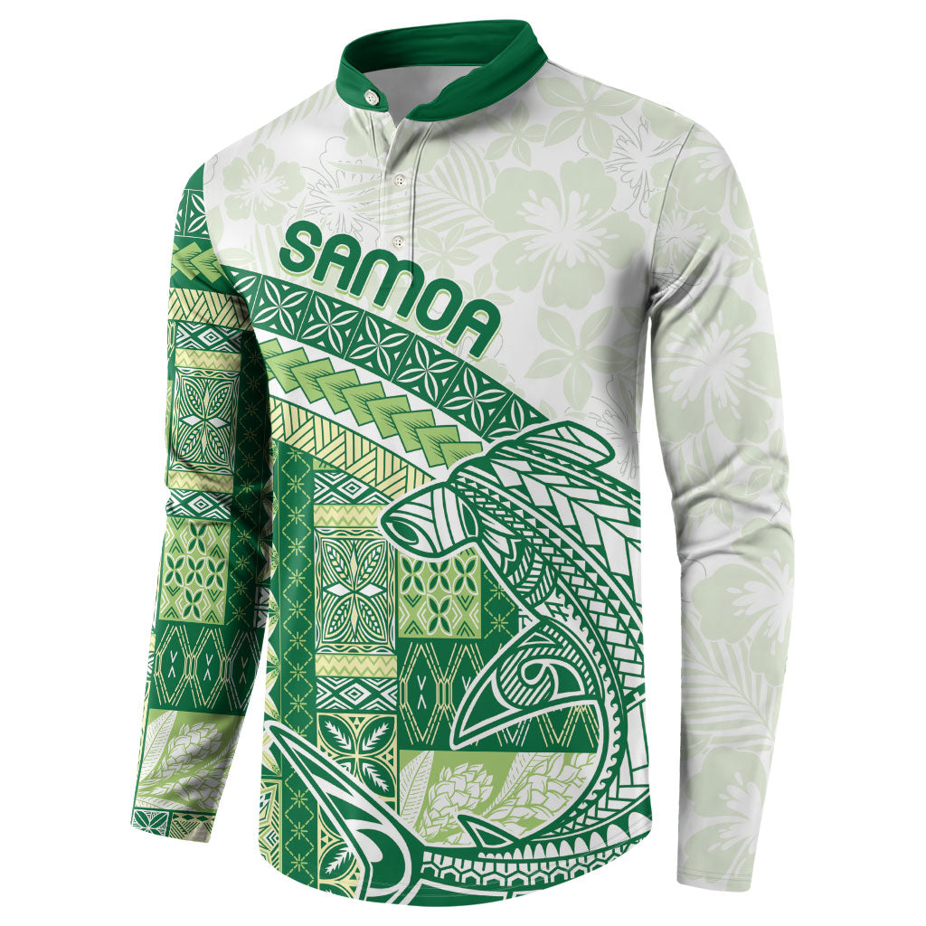 Samoa Mamanu Siapo Forest Green Button Sweatshirt Tatau Malie LT7 - Polynesian Pride