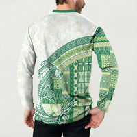 Samoa Mamanu Siapo Forest Green Button Sweatshirt Tatau Malie LT7 - Polynesian Pride