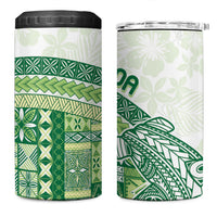 Samoa Mamanu Siapo Forest Green 4 in 1 Can Cooler Tumbler Tatau Malie LT7 One Size: 16 oz Forest Green - Polynesian Pride