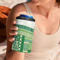 Samoa Mamanu Siapo Forest Green 4 in 1 Can Cooler Tumbler Tatau Malie LT7 - Polynesian Pride
