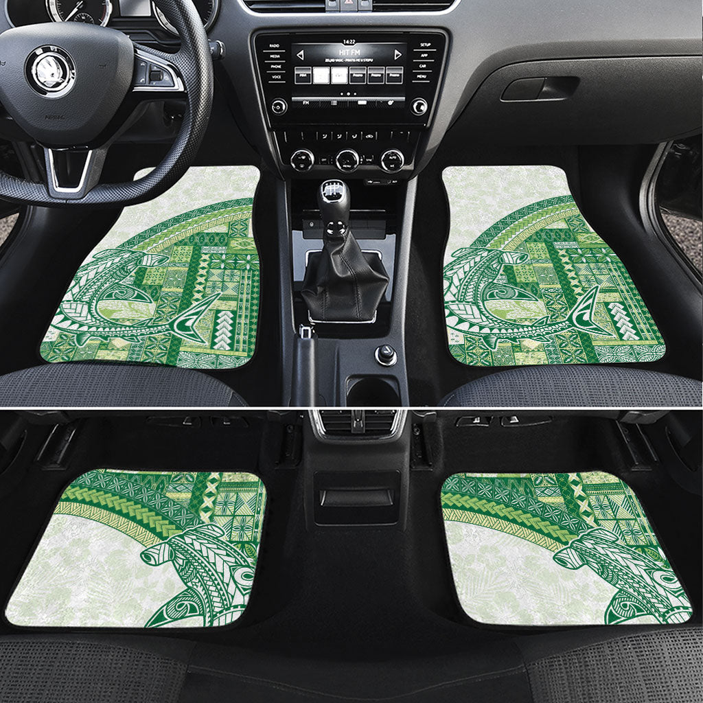 Samoa Mamanu Siapo Forest Green Car Mats Tatau Malie LT7 Set 4pcs Forest Green - Polynesian Pride