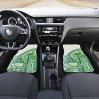 Samoa Mamanu Siapo Forest Green Car Mats Tatau Malie LT7 Set 2pcs - Front Forest Green - Polynesian Pride