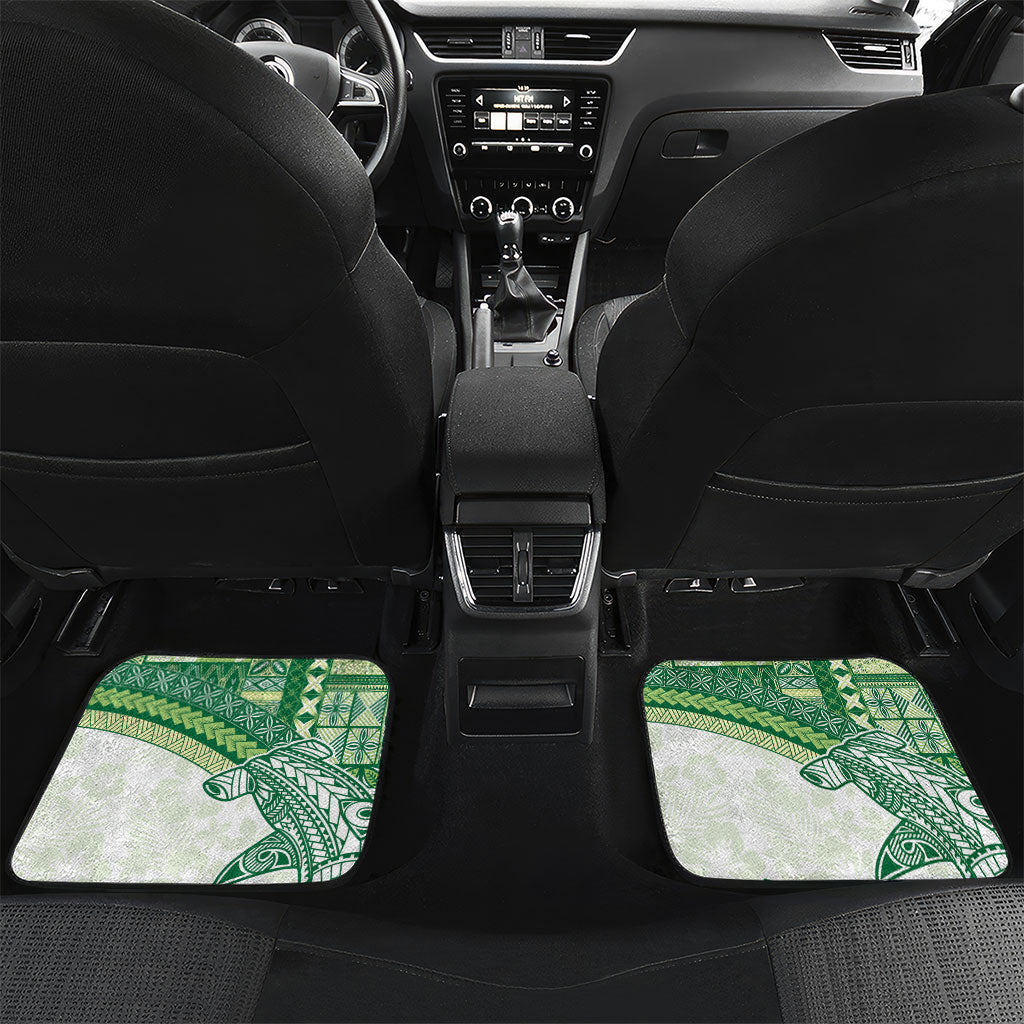 Samoa Mamanu Siapo Forest Green Car Mats Tatau Malie LT7 Set 2pcs - Back Forest Green - Polynesian Pride