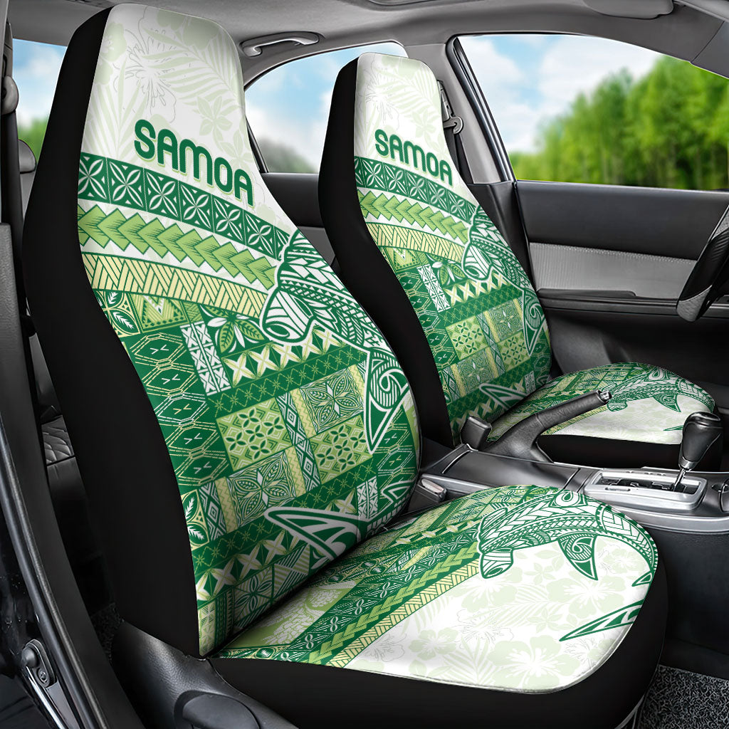 Samoa Mamanu Siapo Forest Green Car Seat Cover Tatau Malie LT7 - Polynesian Pride