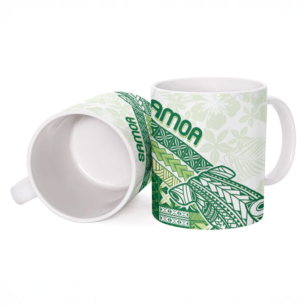Samoa Mamanu Siapo Forest Green Ceramic Mug Tatau Malie LT7 - Polynesian Pride