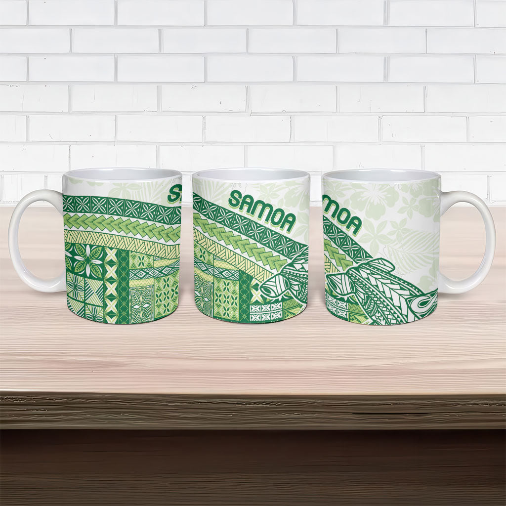 Samoa Mamanu Siapo Forest Green Ceramic Mug Tatau Malie LT7 - Polynesian Pride