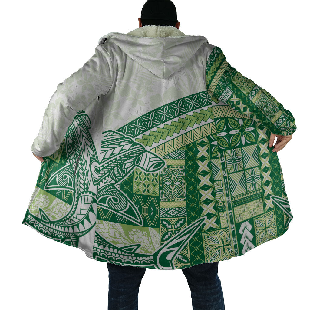 Samoa Mamanu Siapo Forest Green Cloak Tatau Malie LT7 - Polynesian Pride