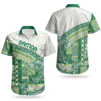Samoa Mamanu Siapo Forest Green Couples Matching Off Shoulder Maxi Dress and Hawaiian Shirt Tatau Malie LT7 - Polynesian Pride