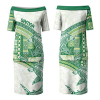 Samoa Mamanu Siapo Forest Green Couples Matching Puletasi and Hawaiian Shirt Tatau Malie LT7 - Polynesian Pride