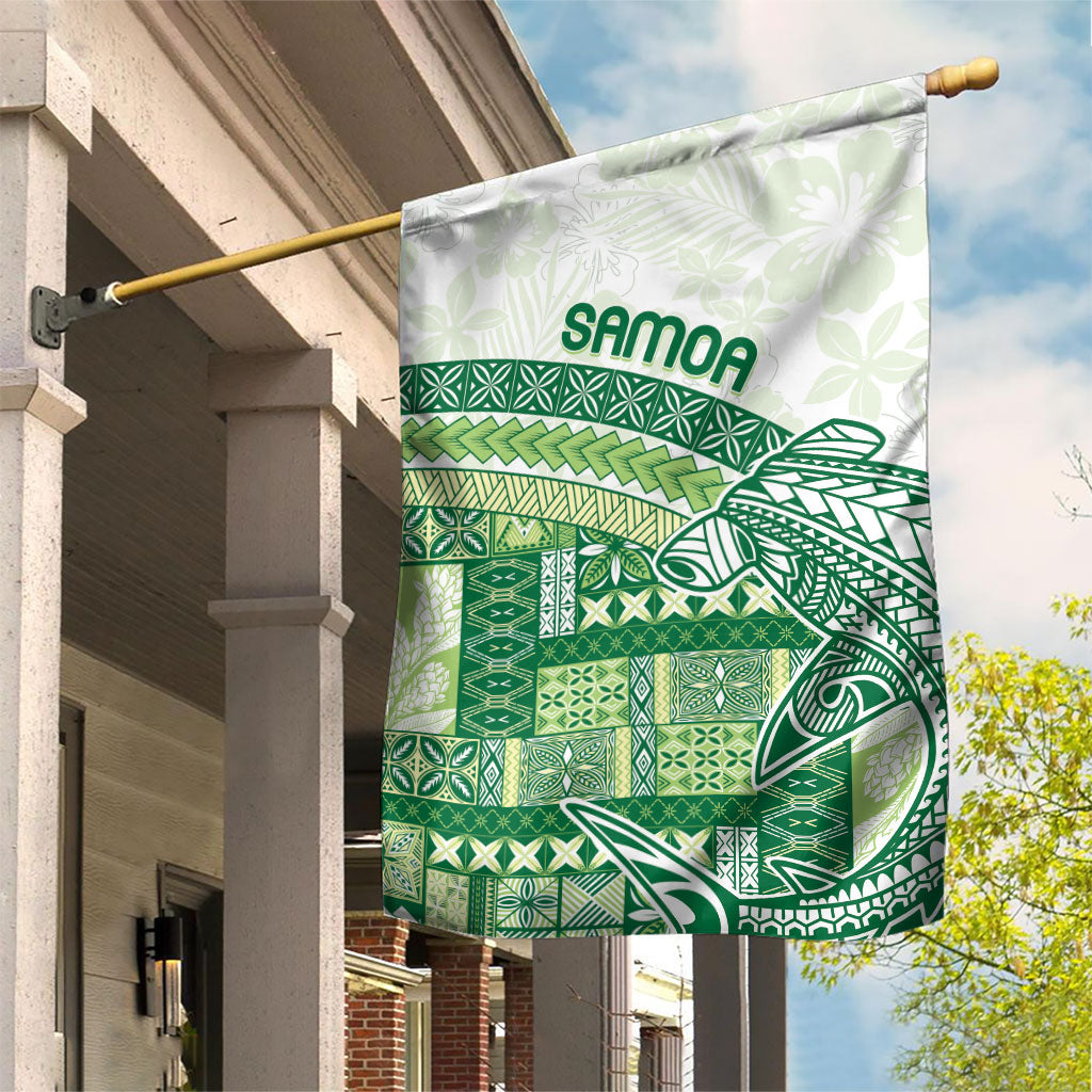 Samoa Mamanu Siapo Forest Green Garden Flag Tatau Malie LT7 House Flag Forest Green - Polynesian Pride