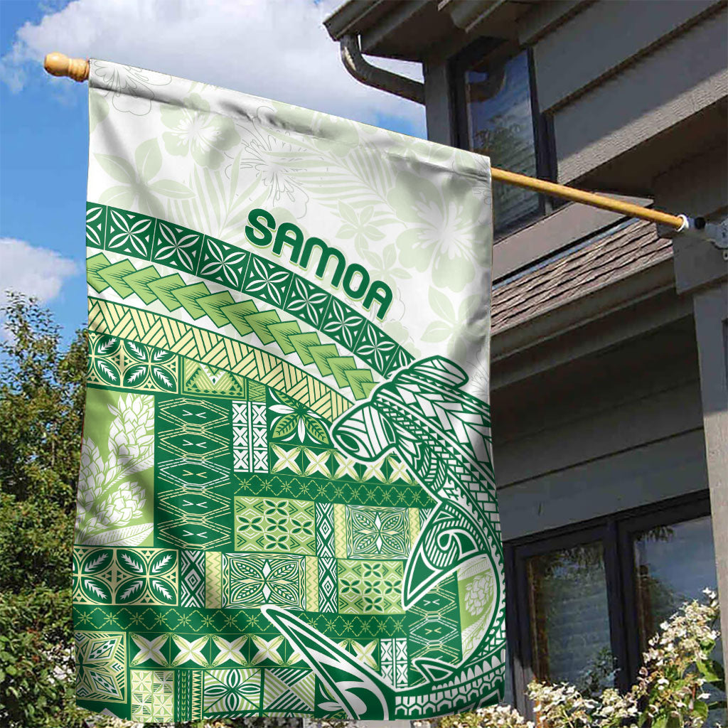 Samoa Mamanu Siapo Forest Green Garden Flag Tatau Malie LT7 - Polynesian Pride