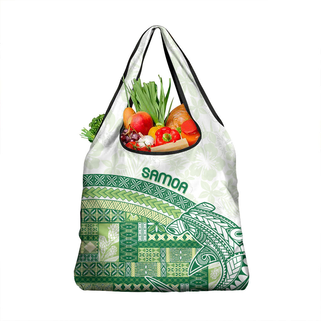 Samoa Mamanu Siapo Forest Green Grocery Bag Tatau Malie LT7 1-pack One Size Forest Green - Polynesian Pride