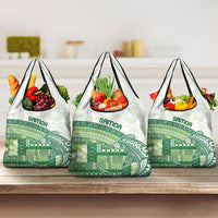 Samoa Mamanu Siapo Forest Green Grocery Bag Tatau Malie LT7 3-pack One Size Forest Green - Polynesian Pride