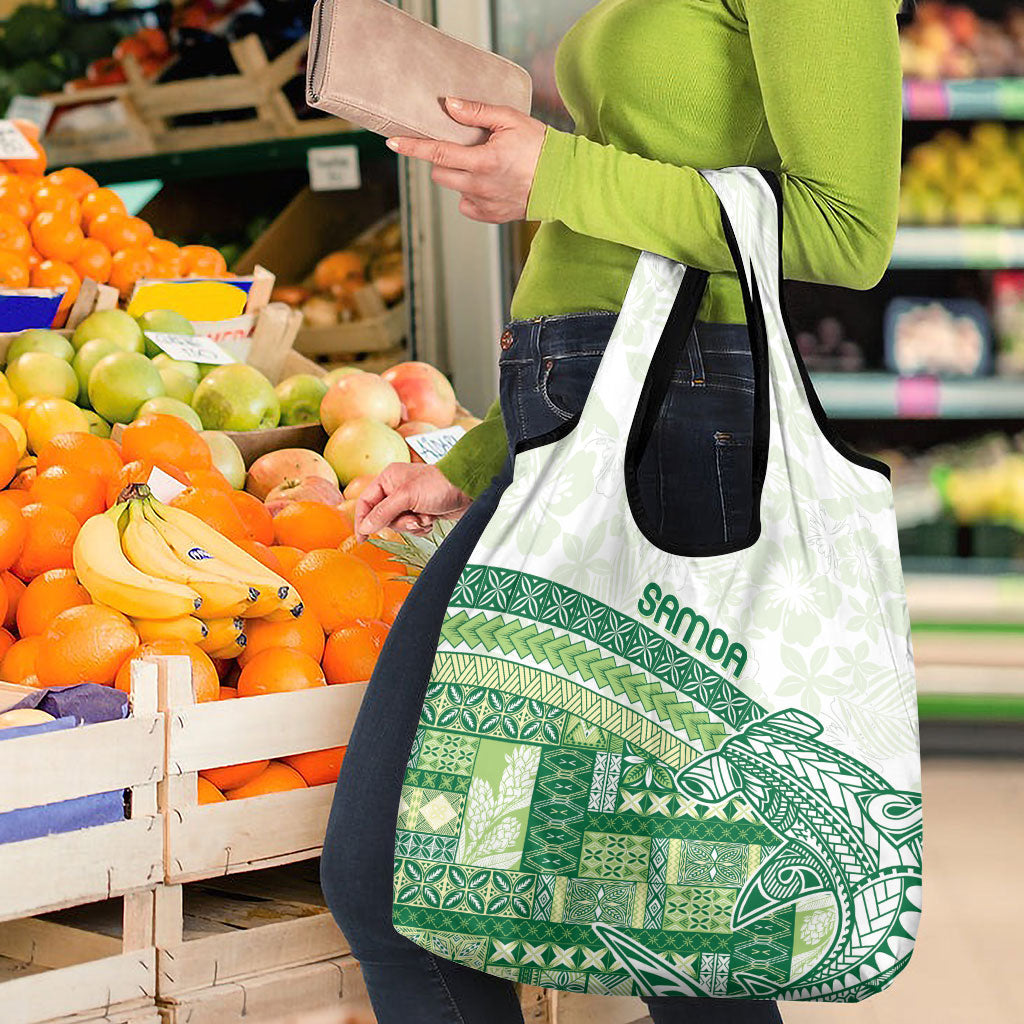 Samoa Mamanu Siapo Forest Green Grocery Bag Tatau Malie LT7 - Polynesian Pride