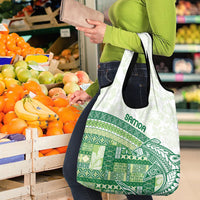 Samoa Mamanu Siapo Forest Green Grocery Bag Tatau Malie LT7 - Polynesian Pride