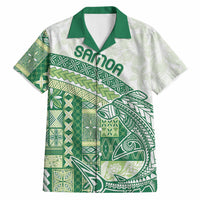 Samoa Mamanu Siapo Forest Green Hawaiian Shirt Tatau Malie LT7 Forest Green - Polynesian Pride