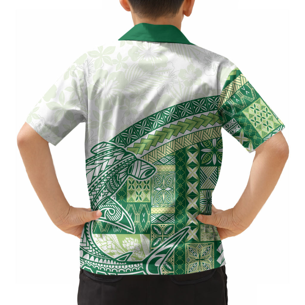 Samoa Mamanu Siapo Forest Green Hawaiian Shirt Tatau Malie LT7 - Polynesian Pride