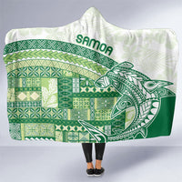 Samoa Mamanu Siapo Forest Green Hooded Blanket Tatau Malie LT7 One Size Forest Green - Polynesian Pride