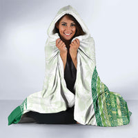Samoa Mamanu Siapo Forest Green Hooded Blanket Tatau Malie LT7 - Polynesian Pride