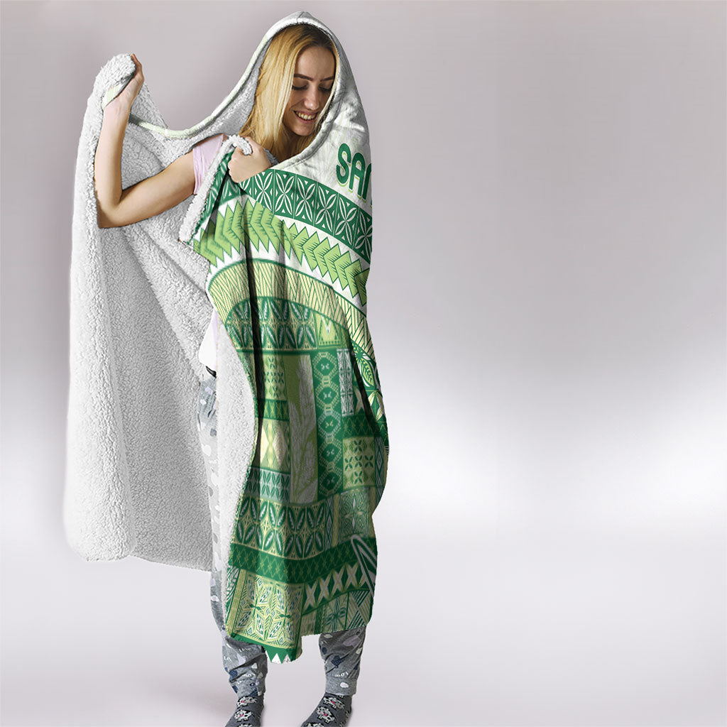 Samoa Mamanu Siapo Forest Green Hooded Blanket Tatau Malie LT7 - Polynesian Pride