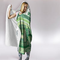 Samoa Mamanu Siapo Forest Green Hooded Blanket Tatau Malie LT7 - Polynesian Pride