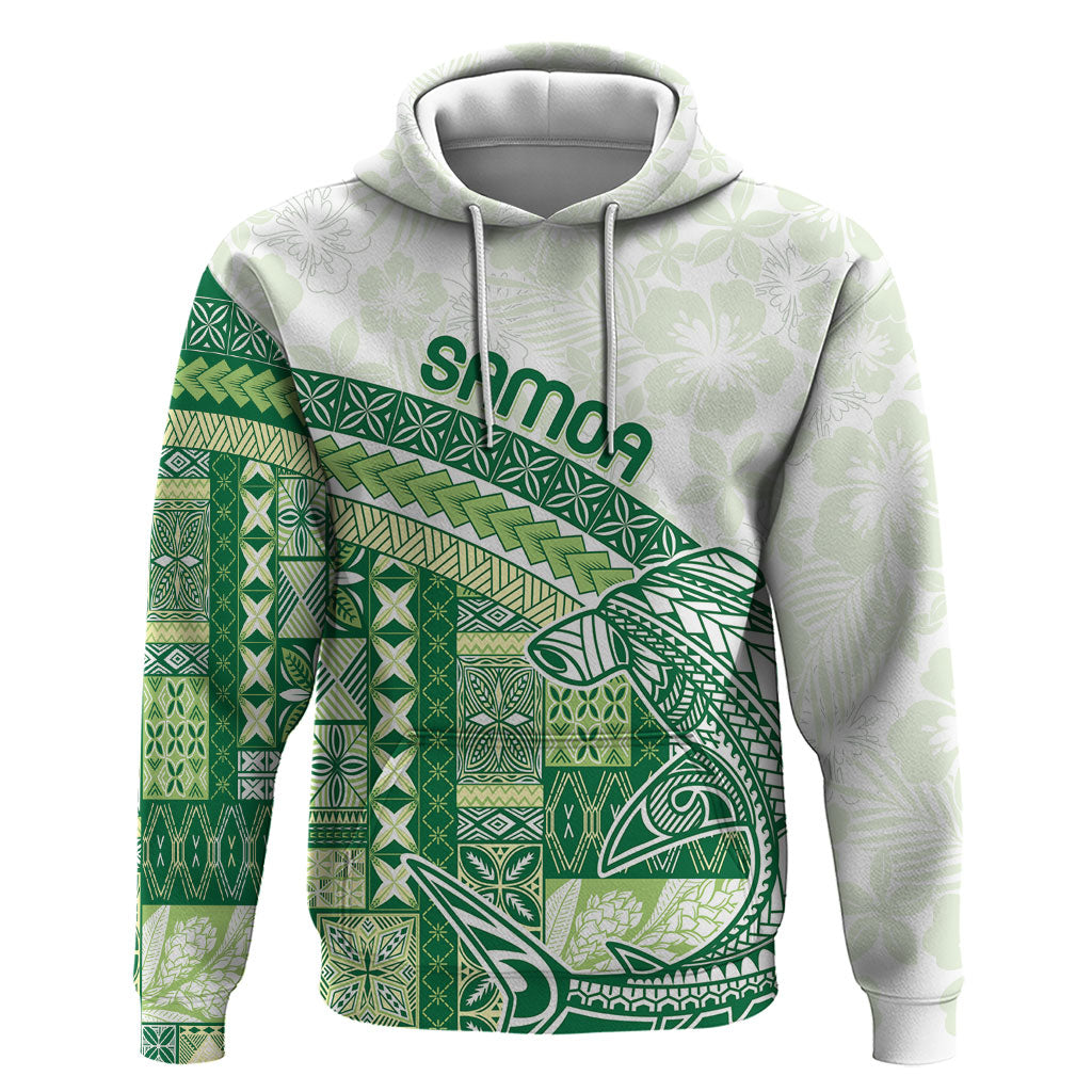 Samoa Mamanu Siapo Forest Green Hoodie Tatau Malie LT7 Pullover Hoodie Forest Green - Polynesian Pride