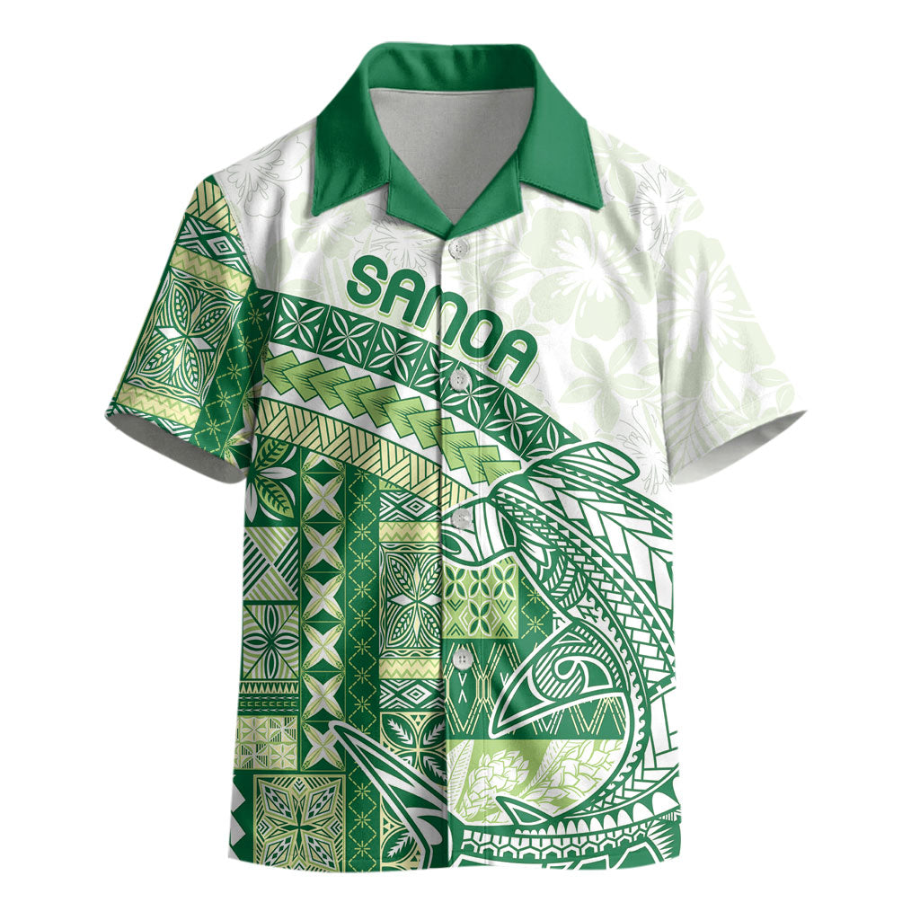 Samoa Mamanu Siapo Forest Green Kid Hawaiian Shirt Tatau Malie LT7 - Polynesian Pride