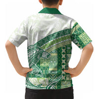 Samoa Mamanu Siapo Forest Green Kid Hawaiian Shirt Tatau Malie LT7 - Polynesian Pride