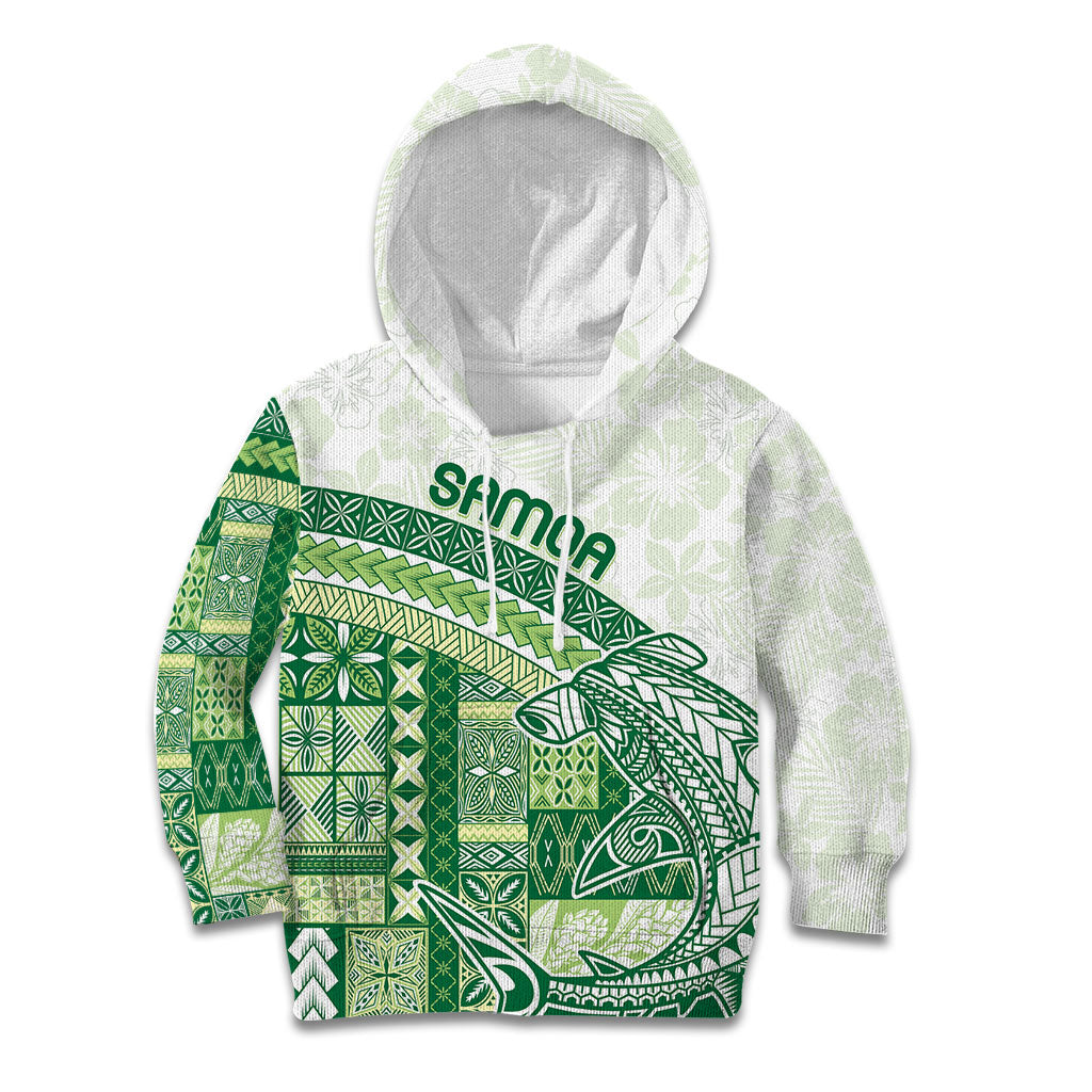 Samoa Mamanu Siapo Forest Green Kid Hoodie Tatau Malie LT7 Hoodie Forest Green - Polynesian Pride
