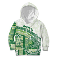 Samoa Mamanu Siapo Forest Green Kid Hoodie Tatau Malie LT7 Hoodie Forest Green - Polynesian Pride