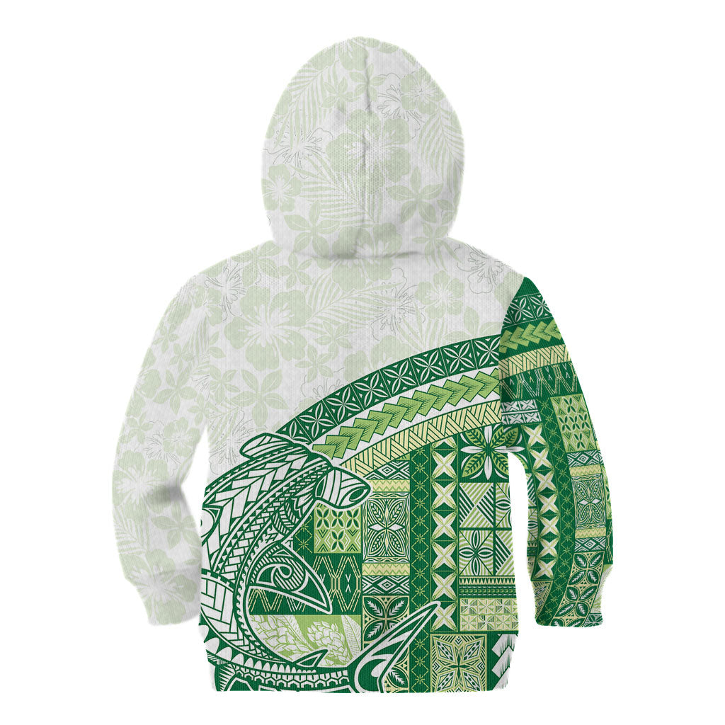 Samoa Mamanu Siapo Forest Green Kid Hoodie Tatau Malie LT7 - Polynesian Pride