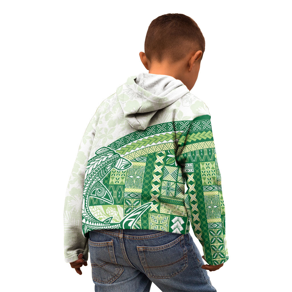 Samoa Mamanu Siapo Forest Green Kid Hoodie Tatau Malie LT7 - Polynesian Pride